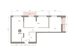 Продается 2-комнатная квартира ЖК Европейский берег, дом 46, 75.72  м&sup2;, 11290000 рублей