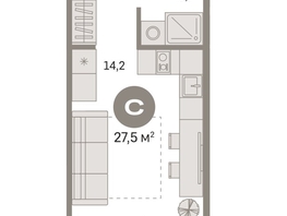 Продается Студия ЖК Пшеница, дом 2.1, 27.09  м&sup2;, 4300000 рублей