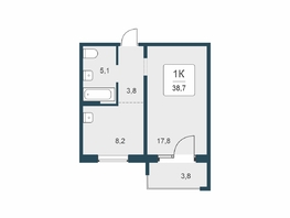 Продается 1-комнатная квартира ЖК Цветной бульвар, дом 4 сек 1, 38.7  м&sup2;, 5200000 рублей