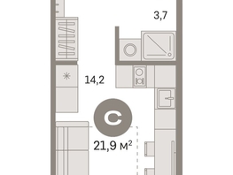 Продается Студия ЖК Пшеница, дом 2.1, 21.5  м&sup2;, 3770000 рублей