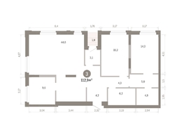 Продается 3-комнатная квартира ЖК Город на озере, 112.93  м&sup2;, 19520000 рублей