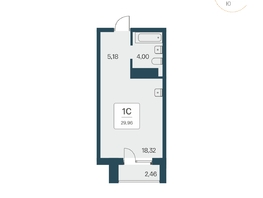 Продается Апартамент АК Тайм Парк, 29.8  м&sup2;, 6500000 рублей