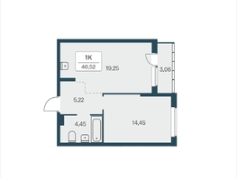 Продается 1-комнатная квартира ЖК Расцветай на Зорге, дом 4, 46.52  м&sup2;, 5350000 рублей