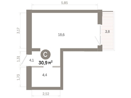 Продается Студия  Квартал Молодость, дом 1, 30.85  м&sup2;, 5450000 рублей
