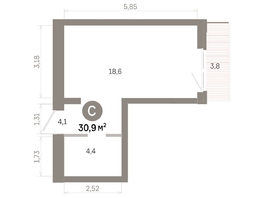 Продается Студия  Квартал Молодость, дом 1, 30.85  м&sup2;, 5330000 рублей