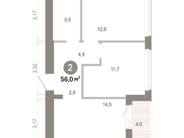 Продается 2-комнатная квартира  Квартал Молодость, дом 1, 56  м&sup2;, 10420000 рублей