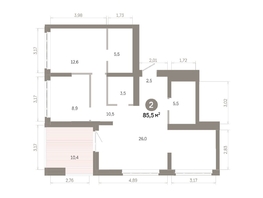 Продается 2-комнатная квартира  Квартал Молодость, дом 1, 85.47  м&sup2;, 13240000 рублей