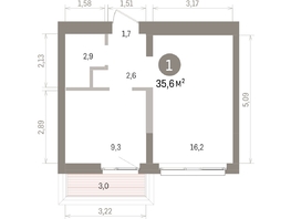 Продается 1-комнатная квартира ЖК Европейский берег, дом 32, 35.63  м&sup2;, 8130000 рублей