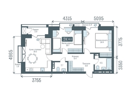 Продается 2-комнатная квартира  Кварталы Немировича, 2 очередь, 68.3  м&sup2;, 11910000 рублей