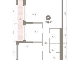Продается 2-комнатная квартира ЖК Европейский берег, дом 45, 74.71  м&sup2;, 13120000 рублей