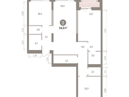 Продается 3-комнатная квартира ЖК Европейский берег, дом 32, 94.81  м&sup2;, 16160000 рублей