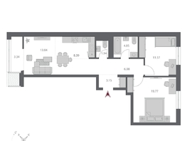 Продается 3-комнатная квартира ЖК Беринг, дом 3, 72.93  м&sup2;, 12970000 рублей