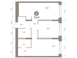 Продается 2-комнатная квартира ЖК Европейский берег, дом 32, 71.88  м&sup2;, 12020000 рублей