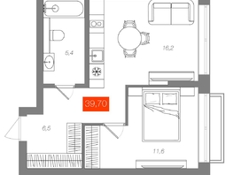 Продается 1-комнатная квартира  Квартал ЩА, сек 2.1, 39.7  м&sup2;, 7990000 рублей