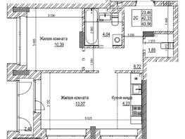 Продается 2-комнатная квартира ЖК Комсомольский проспект, дом 2, 42.3  м&sup2;, 9550000 рублей