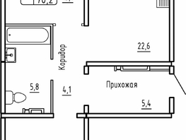 Продается 2-комнатная квартира ЖК Самоцветы, Бирюза дом 1, 70.2  м&sup2;, 7900000 рублей
