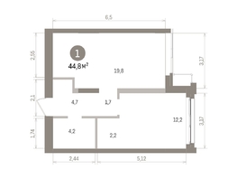Продается 1-комнатная квартира ЖК Европейский берег, дом 32, 44.77  м&sup2;, 9300000 рублей