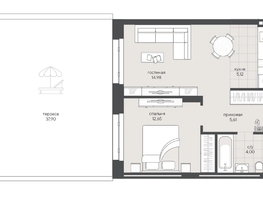 Продается 1-комнатная квартира ЖК Новый Кедровый, дом 2, 80.26  м&sup2;, 9840000 рублей
