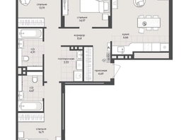 Продается 3-комнатная квартира ЖК Новый Кедровый, дом 2, 97.28  м&sup2;, 16200000 рублей