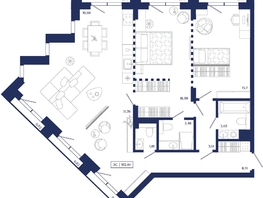 Продается 2-комнатная квартира ЖК Юнити Центр, 102.44  м&sup2;, 22300000 рублей