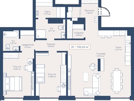Продается 2-комнатная квартира ЖК Виларт, дом 2, 106.64  м&sup2;, 23340000 рублей