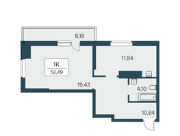 Продается 1-комнатная квартира ЖК Расцветай на Зорге, дом 3, 53.3  м&sup2;, 4840000 рублей