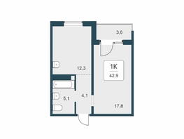 Продается 1-комнатная квартира ЖК Цветной бульвар, дом 4 сек 1, 42.9  м&sup2;, 5900000 рублей
