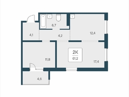 Продается 2-комнатная квартира ЖК Цветной бульвар, дом 4 сек 2, 61.2  м&sup2;, 7700000 рублей