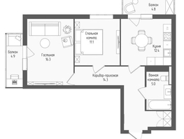 Продается 2-комнатная квартира ЖК Тетрис, корпус 1, 62  м&sup2;, 11117500 рублей
