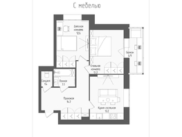 Продается 2-комнатная квартира ЖК Тетрис, корпус 2, 59.4  м&sup2;, 11088000 рублей