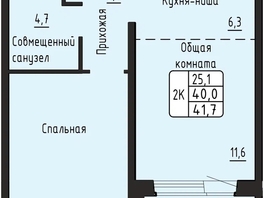 Продается 2-комнатная квартира ЖК Гренландия, Лес дом 6, 41.7  м&sup2;, 6000000 рублей