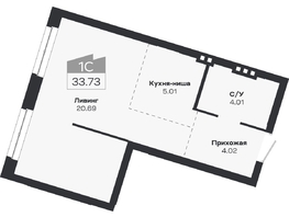 Продается 1-комнатная квартира ЖК Базилик, дом 2, 33.5  м&sup2;, 5896000 рублей