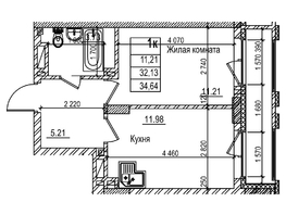 Продается 1-комнатная квартира ЖК Чернышевский, корп 3.3, 32.1  м&sup2;, 7000000 рублей