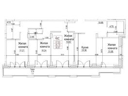 Продается 4-комнатная квартира ЖК Чернышевский, корп 4.1, 90.7  м&sup2;, 21000000 рублей