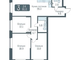 Продается 4-комнатная квартира ЖК Кварталы Немировича, 91  м², 12400000 рублей