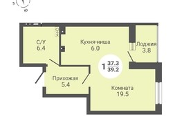 Продается Студия ЖК На Петухова, дом 1, 39.2  м², 3804000 рублей