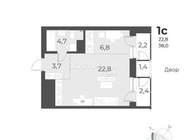 Продается 1-комнатная квартира ЖК Нормандия-Неман, дом 2, 43.9  м², 7000000 рублей