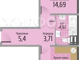 Продается 1-комнатная квартира ЖК Тихвинский квартал, кор 1 б/с 1,2, 49.67  м², 6035000 рублей