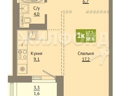 Продается 1-комнатная квартира ЖК Сосновый бор, корпус 4, 38.6  м², 6367000 рублей