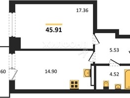 Продается 1-комнатная квартира ЖК Расцветай на Зорге, дом 1 , 45.91  м², 4600000 рублей