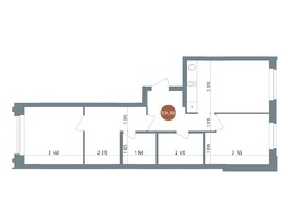 Продается 3-комнатная квартира ЖК 19/56 Кварталы Телецентра, сек 5, 59.88  м², 8400000 рублей