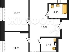Продается 3-комнатная квартира ЖК Рубин, 90.03  м², 12890000 рублей