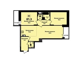 Продается 3-комнатная квартира ЖК Приозерный, дом 710 серия Life, 81.3  м², 8200000 рублей