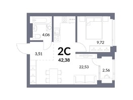 Продается 2-комнатная квартира ЖК Горская Лагуна, корпус 2, 41.1  м², 9500000 рублей