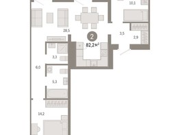 Продается 2-комнатная квартира ЖК Европейский берег, дом 44, 82.2  м², 12010000 рублей