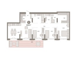Продается 3-комнатная квартира ЖК Европейский берег, дом 44, 124.3  м², 15610000 рублей