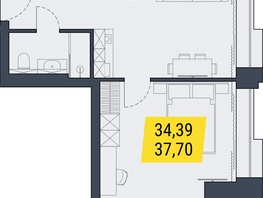 Продается 1-комнатная квартира АК Land Lord (Ленд Лорд), 37.7  м², 6823700 рублей