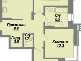 Продается 3-комнатная квартира ЖК Калининский квартал, дом 1, 85.3  м², 13392100 рублей