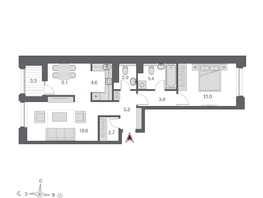 Продается 2-комнатная квартира ЖК Дом Нобель, 69.55  м², 17400000 рублей
