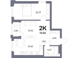 Продается 2-комнатная квартира ЖК Горская Лагуна, корпус 2, 53.74  м², 10803000 рублей